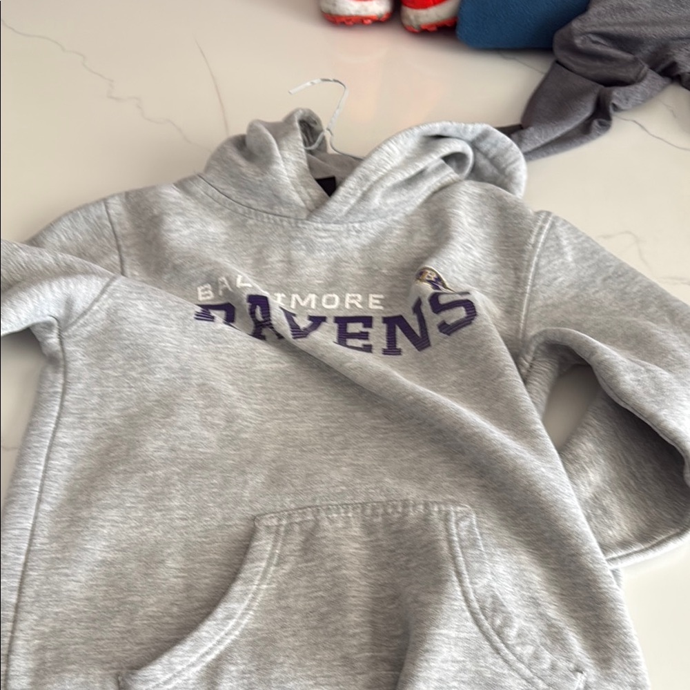 Gray Pullover Hoodie with Bold Graphic